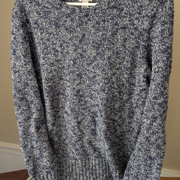 L.L. Bean Sweaters - L.L. Bean Navy and White Marled Crewneck Sweater